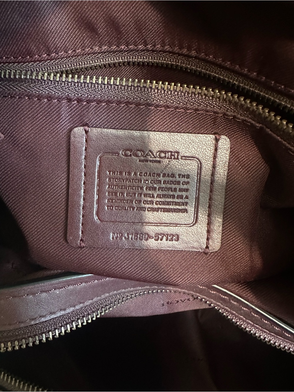 Coach Edie 31 Burgundy Leather Shoulder Bag - Picture 7 of 7